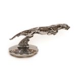 Jaguar: A 1930's Chrome Car Mascot, the leaping cat mounted on a threaded radiator cap, 19cm