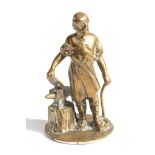 Vulcan Cars and Lorries: An Early 20th Century Brass Mascot as a Blacksmith, standing by an anvil