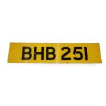 Cherished Registration Number: BHB 251, with retention certificate, expires 22 07 2025 sold with one