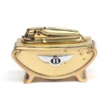 Bentley Interest: A Gilded Ronson Motor Showroom Desktop Cigarette Lighter, 6cm high