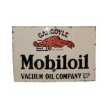 Gargoyle Mobil Oil Vacuum Oil Company: A Single-Sided Enamel Advertising Sign, stamped The