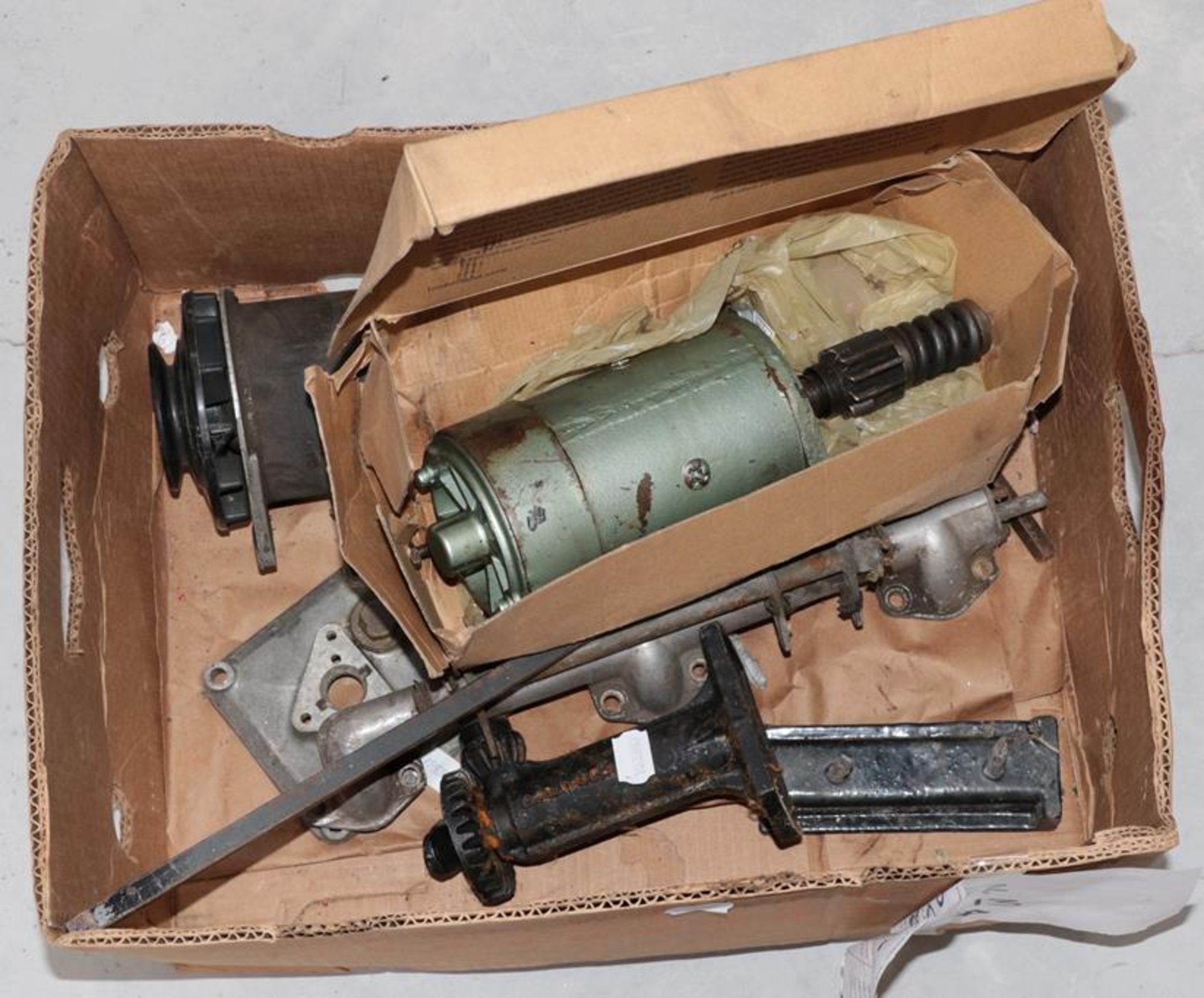 Car Spares: a high torque starter from a Healey 3000 Mk III, stock dated 10 August 2007, a small