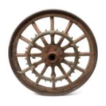 Delahaye Interest: A Twelve-Spoke Wheel, from a 1906 motor car, with brass wheel hub stamped EM