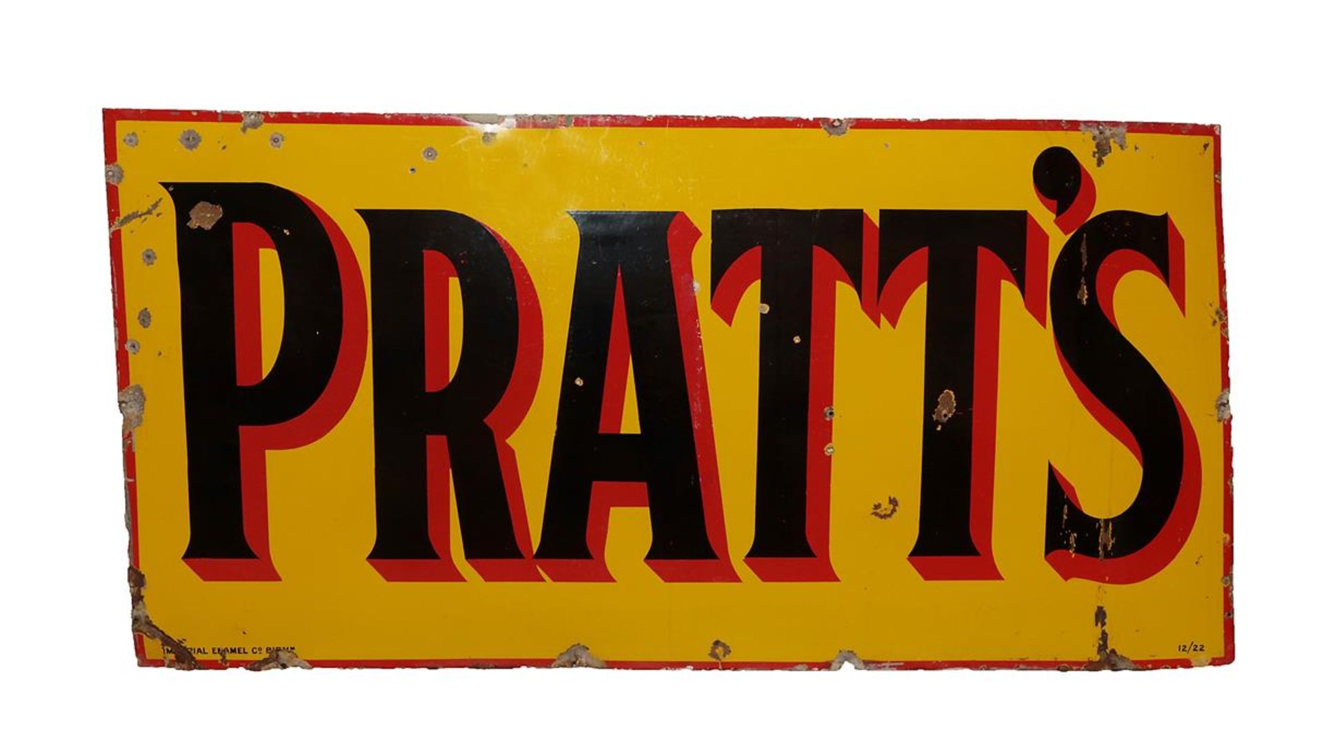 Pratt's: A Single-Sided Enamel Advertising Sign, by the Imperial Enamel Company, Birmingham,
