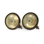 A Pair of Vintage Lucas ''King of the Road'' Bi.Flex Long Range Car Headlamps, with black painted