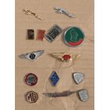 A Good Collection of Fourteen Motoring Lapel Badges, to include Jaguar, Rolls-Royce, Bentley,