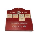 A 1950's Esso Counter-Top Road Map Folder, with painted white lettering FOR HAPPY MOTORING IT PAYS