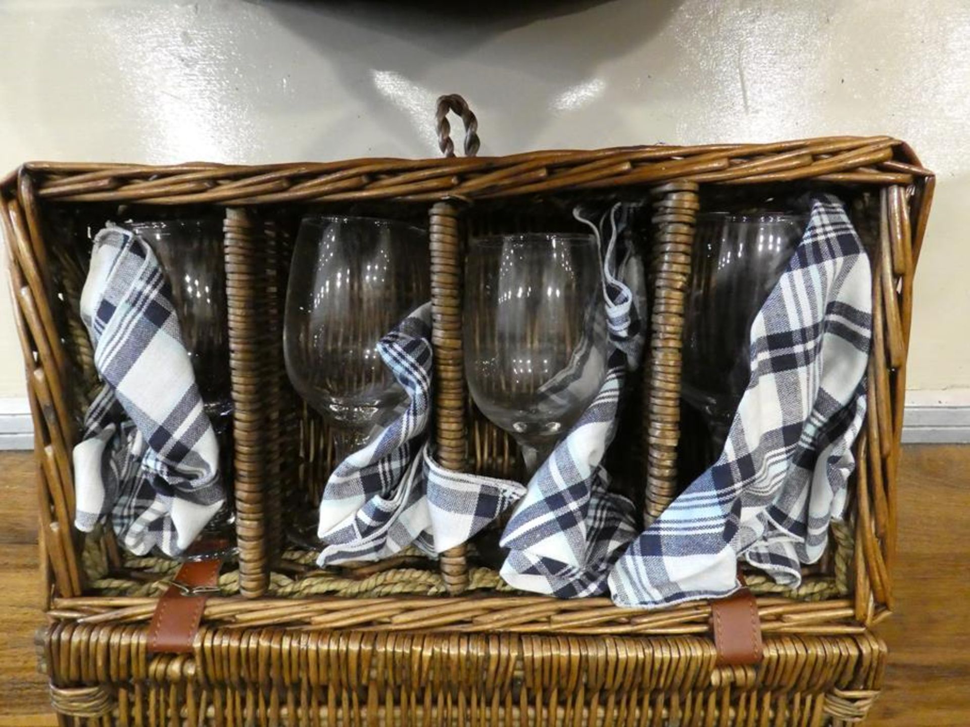 A Mercedes-Benz Picnic Hamper, apparently in unused condition, the blue and white tartan lined - Image 2 of 6