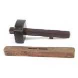 An Edwardian Coachbuilder's Wooden and Brass Scriber Tool, stamped Property of Mullinger