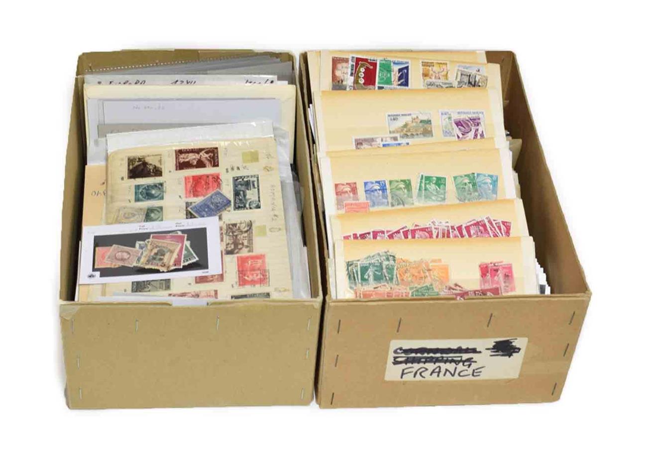 2 Boxes containing Romania/Greece/France sowers in packets many 1000s