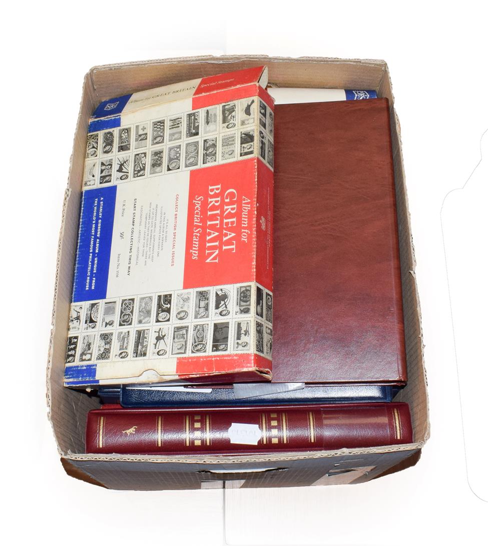 Empty: 9 FDC/Ring Binders with Sleeves, 2 Stockbooks and 2 Special Issue GB stamp albums