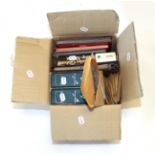 Box GB Clear-out 3 stock books from QV - QE2 loose stamps in Kiloware bags by country 1000s on/off