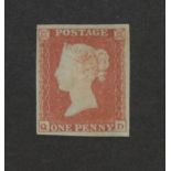 1841 Sg8 1d Red-Brown superb colour and fresh. Lettered Q D unused mint. Cat £600