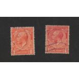 N16 (15) 1d Orange-Vermilion fine used. N16 (17) 1d Scarlet Vermilion fine used. A scarce pair