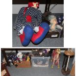 A collection of 20th/21st century various string and other puppets, harlequin and clown dolls,