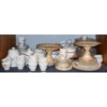 A quantity of porcelain tablewares including an early 19th century part dessert service, Royal