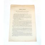 Railway History, Objections to the Tees and Weardale Rail-Way Bill, 3 pages and title, 1825 or