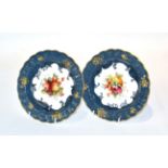 A pair of Royal Worcester fruit painted plates, signed E.Phillips, 21.5cm diameter . Some mild