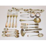 Assorted 19th century silver, English assay, including spoons, flatwares etc (qty)