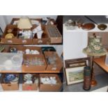 A group of household ceramics and glass including dinner wares, copper and brass, kitchenalia etc