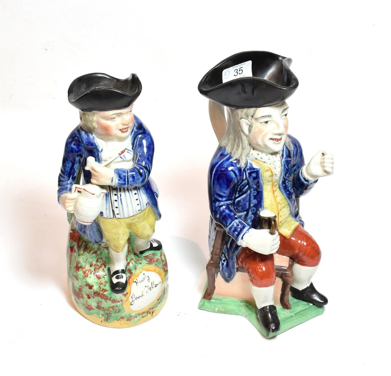 Two 19th century Staffordshire Toby jugs