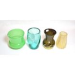 Four 20th century Art Glass vases, including a Strathearn (4). All in good condition.