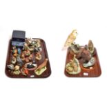 A selection of Border Fine Arts animal figures (on two trays)
