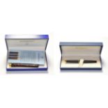 A Waterman Lady Agathe pen, with documents, boxed; together with another (2)