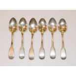 A set of six Irish silver teaspoons