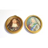 British School (19th century) a pair of portrait miniatures on porcelain depicting Viscount Dundee