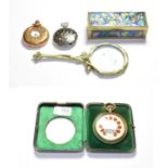 A 19th century French white metal and niello pocket watch, Berthoud, Paris, a/f; together with a