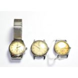 A Tissot automatic wristwatch, a chrome plated Tissot wristwatch and a Rado automatic wristwatch
