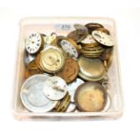 A selection of pocket watches, fob watches and pocket watch movement