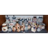 A collection of Losol ware vases, jugs and biscuit barrels all in various patterns and sizes