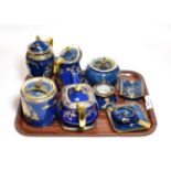 Carlton ware chinoiserie lustre including a tea pot with stand and a hot water pot, pattern number