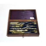 A late 19th century cased draftsman set