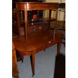 An inlaid mahogany side table, together with a larger example (2)