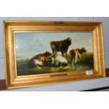 Manner of Thomas George Cooper (1836-1901) Cattle in landscape, bears signature, oil on panel (