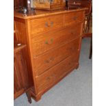 A 19th century four-height chest of drawers, 124cm by 62cm by 122cm high