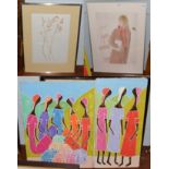 Hilome Jose (20th century) Two figural groups, signed, acrylic on canvas; together with Henry