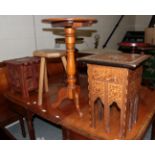 An early 20th century mother-of-pearl and satinwood inlaid Middle Eastern occasional table, with