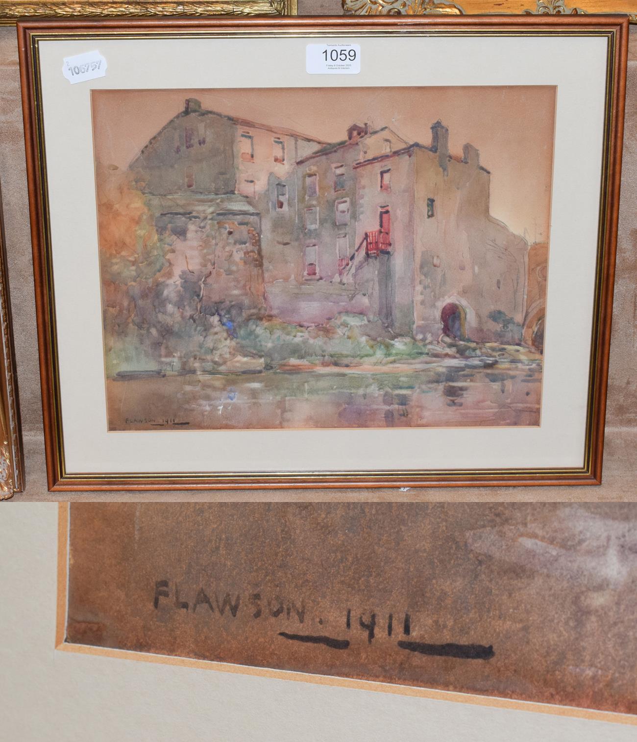 Fred Lawson (1888-1968), The Mill, Aysgarth signed and dated 1911, watercolour, 26cm by 33cm