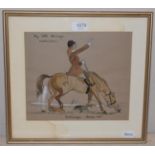 Mark Huskinson b.1935 ''My Little Dressage Instructoress'', signed inscribed and dated 1983, mixed