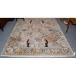 Oriental carpet, the field of angular leaves enclosed by palmette borders, 242cm by 200cm