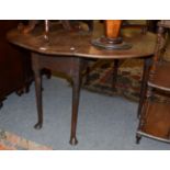 An 18th century mahogany drop-leaf table with pad feet, 130cm by 122cm by 71cm high