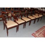 A set of six William IV carved mahogany dining chairs, 2nd quarter 19th century, including two