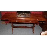 An inlaid mahogany drop-leaf sofa table, 100cm wide (closed) by 59cm deep by 73cm high