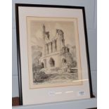 After John Sell Cotman (1772-1842) West Front Byland Abbey, etching, signed and dated in the