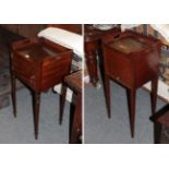 Two George III mahogany bedroom side cabinets