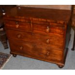 A 19th century mahogany three-height chest of drawers, 93cm by 41cm by 83cm high